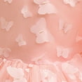 thumbnail image 6 of Baby Girl Dresses Cute Child Puff Sleeve Tulle Dress Butterfly Pattern Bow Knot Princess Dress Gown Dress Girls Summer Dress Pink 6-12 Months, 6 of 7