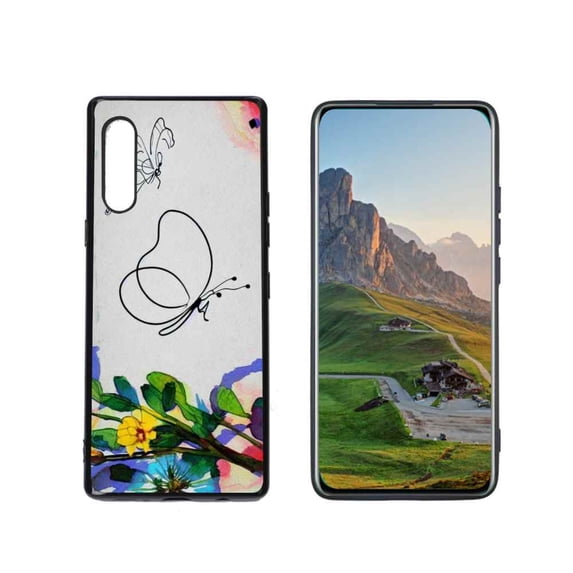 Compatible with LG Velvet 5G Phone Case, Butterfly-Line-Art-76 Case Silicone Protective for Teen Girl Boy Case for LG Velvet 5G