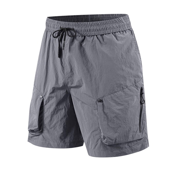 Mens Trabajo Pantalones Cortos de Moda de Color Sólido Suelto Cómodo Movimiento Cortos de Piernas Rectas para Diario Y Casual