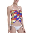 thumbnail image 3 of Women Russian Flag Sarong Coverups Chiffon Short Swimsuit Wrap Skirt Beach Bikini Tie Cover Up Wraps, 3 of 7