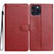 thumbnail image 1 of For iPhone 16 Pro Max Leather Phone Case Wallet Stand Cover with Handy Strap - Red, 1 of 5