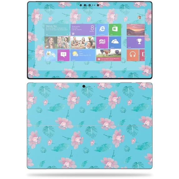 MightySkins MISURPRO1-Water Flowers Skin for Microsoft Surface Pro 2017 12.3 in. - Water Flowers