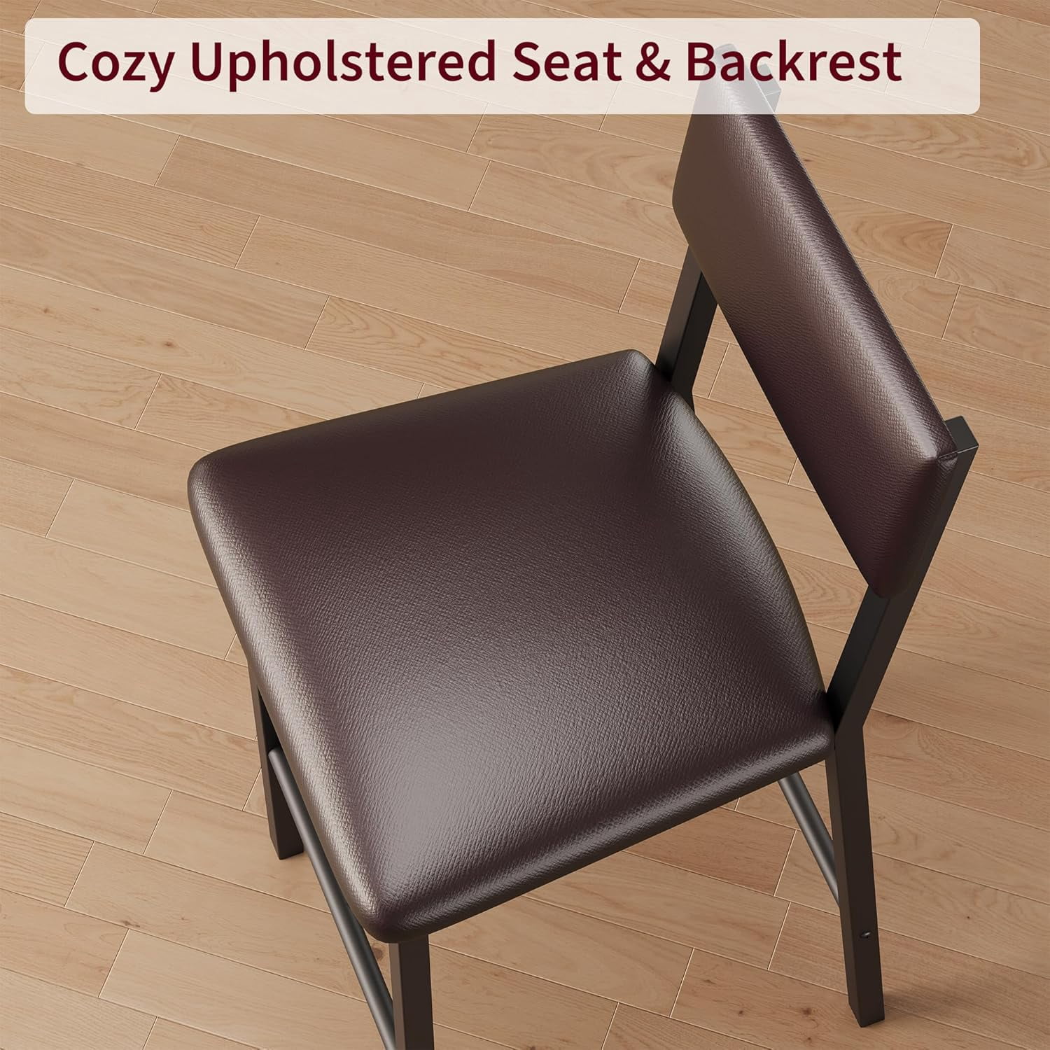 Bar Stools,25 Inch Counter Height Bar Stools Set of 4,Modern Faux Leather High Barstools with Footrest,Back and Metal Leg,Bar Chairs for Kitchen Island,Bar