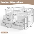 thumbnail image 5 of Leumius Full Size Loft Bed with Multi-storage Spaces,Metal Low Loft Bed with Storage Drawers, Shelves,LED Lights and Independent Spaces Under Bed,No Box Spring Needed,Light White, 5 of 18