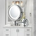 thumbnail image 6 of Jerdon 8-inch Diameter Makeup Mirror with LED Lighting - 5X-1X Magnification, Chrome Finish-Model HL165CD, 6 of 8