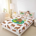 thumbnail image 3 of Erosebridal Funny Capybara Bed Sheets,Cartoon Ribbon Bows King Sheets For Girls Kids 4 Pieces, 3 of 6