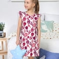 thumbnail image 4 of Balery Tulips Flowers Camisón de princesa para niñas, pijama de algodón con mangas abullonadas, suave y bonito.-X-Large, 4 of 6