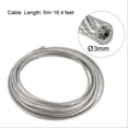 thumbnail image 2 of Uxcell Cable de Acero Inoxidable de 0.12" (3mm) 16.4ft 304, Cuerda de Alambre 7 x 7 Estrands Recubierta para Aeronaves, 2 of 5