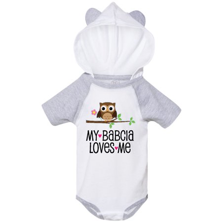 

Inktastic My Babcia Loves Me Girls Owl Gift Baby Girl Bodysuit