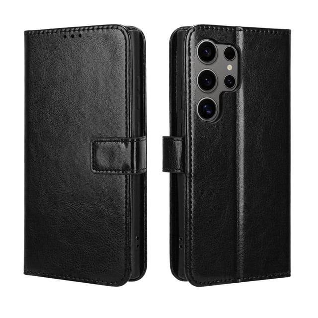 Funda tipo libro para Samsung Galaxy S24 Ultra 5G, cartera todo‑en‑uno, funda multifuncional con tarjetero y correa de muñeca desmontable