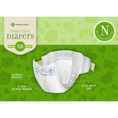 A Product of Memberâ€™S Mark Comfort Care Baby Diapers, Newborn Up To 10 lbs. (108 Ct.) [Skin Soft, Comfortable and Good Sleep Diapers](Babys Best (Best Baby Care Products In The World)