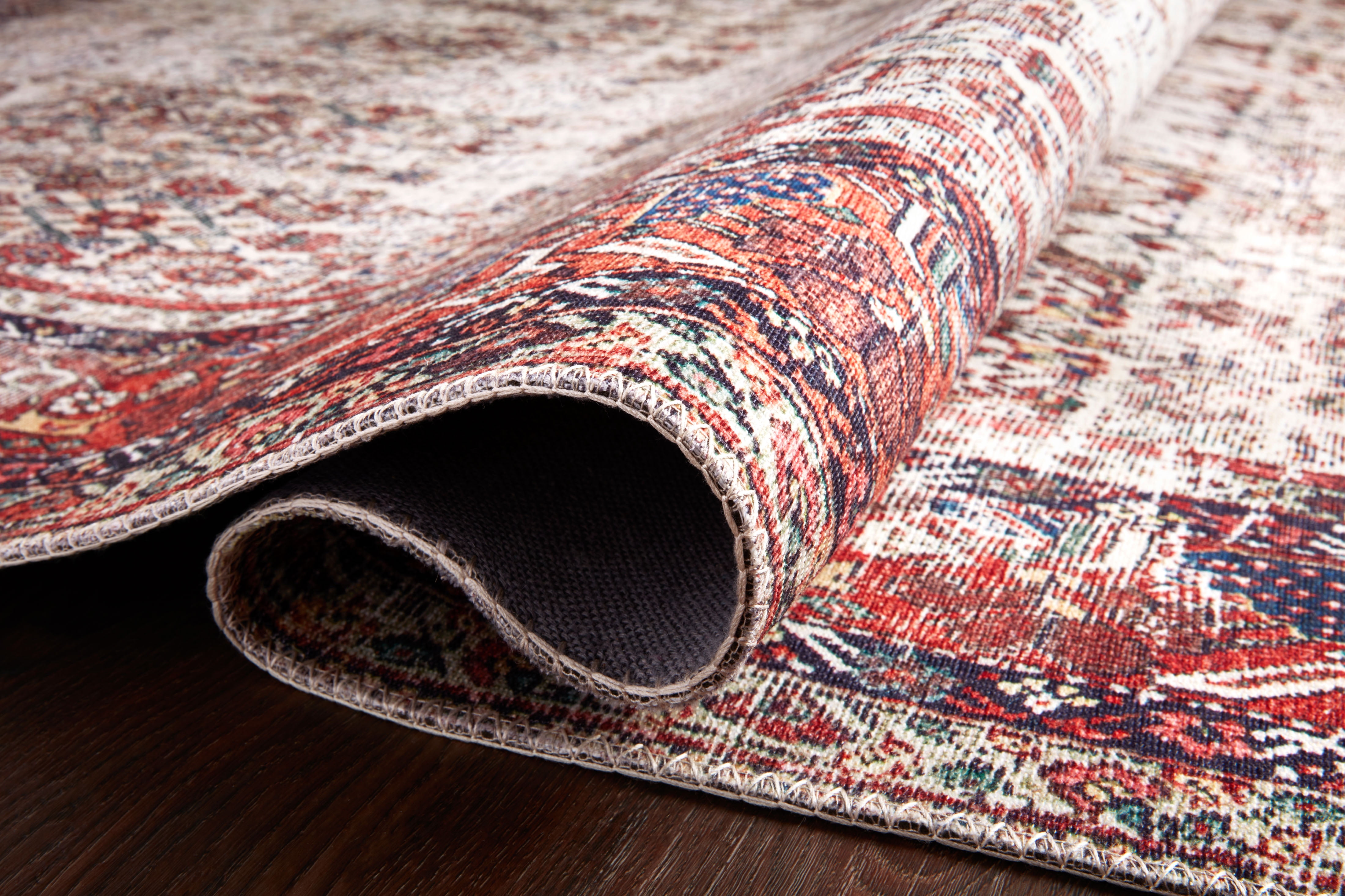 Loloi Layla LAY-12 Printed Ivory / Brick Oriental Area Rug 2'-3" x 3'-9"