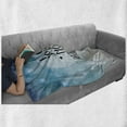 thumbnail image 6 of Love Soft Flannel Fleece Throw Blanket, Dreamy Fantasy Background with Circular Frame Black Stars and Typography, Cozy Plush for Indoor and Outdoor Use, 50" x 60", Turquoise Beige Black, by Ambesonne, 6 of 6