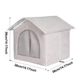 thumbnail image 2 of Outdoor Cat House Enclosed Shelter Cozy Pet Bed for Small Medium Cats Dogs Wind Proof Waterproof Rainproof Warm Insulated Cat Bed for All Seasons with Cushion Easy to Assemble, 2 of 3