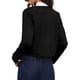 thumbnail image 3 of Abrigo de botón hacia abajo INSPIRE CHIC para mujeres, con mangas largas, cuello redondo, chaquetas vintage, negro, 3 of 6