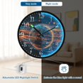 thumbnail image 5 of Voice Activated Clock with Glow Light 12 Inch Large Silent Wall Clock Battery Operated for Home Decor Digital Art Of The Earth, 5 of 8
