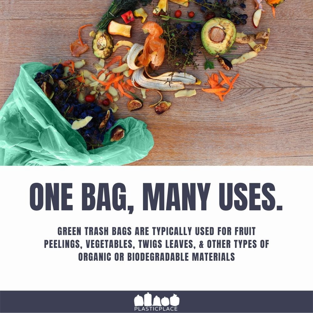 Plasticplace 40-45 Gallon Trash Bags │ 1.2 Mil │ Green Garbage Can Liners │ 40” x 46” (100 Count)