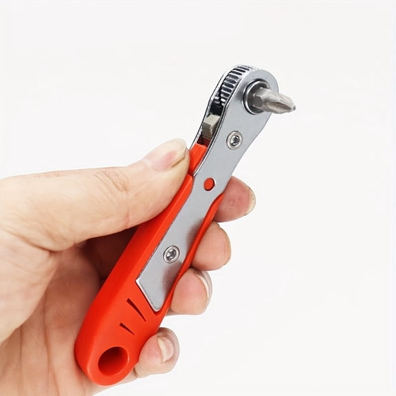 Mini Ratchet Set, Compact Right Angle Screwdriver with Reversible 36-Tooth Precision Hex Bit Driver for Tight Spaces