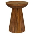 thumbnail image 1 of Ureo Round Accent Side Table, Cone Pedestal Base, Brown Mango Wood, 1 of 5