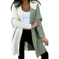 thumbnail image 6 of Women  Fall Outfits Open Front Long Sleeve Hooded Knit Cardigan Sweater Color Block Outwear Coats, 6 of 10