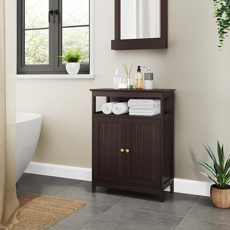 Bathroom Cabinet Wooden Medicine Cabinet Storage Organizer Double Door with  2 Shelves, and Open Display Shelf - On Sale - Bed Bath & Beyond - 38192123