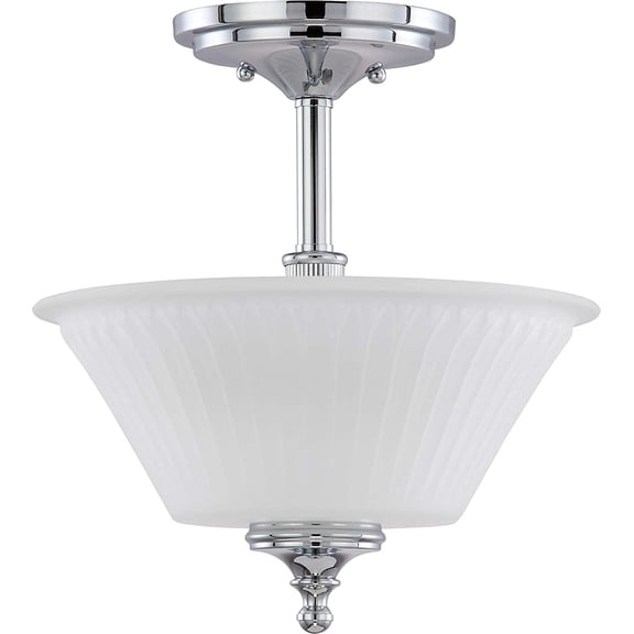 Nuvo 60/4268 Two Semi Flush Mount Lighting Fixture, 2Lt, Polished Chrome