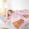 thumbnail image 3 of Erosebridal Kawaii Animals Capybara 7-Piece Twin Bedding Sets,Pink Bow Stars Cute Rainbow Bedding Comforter Set For Kids Girls ,Reversible Pink, 3 of 7