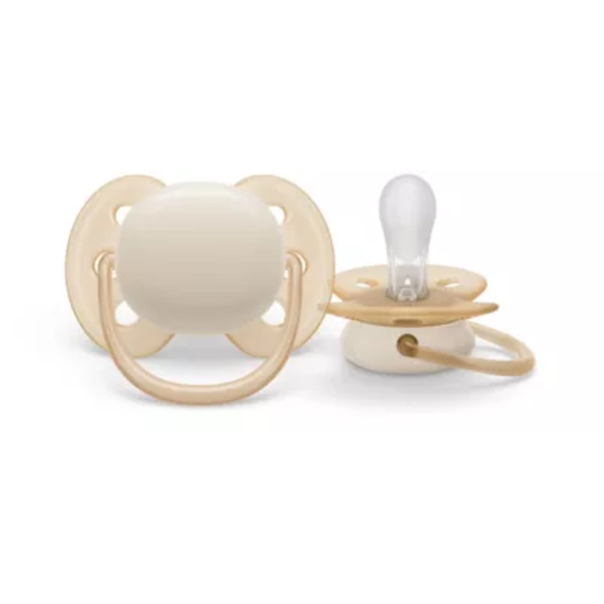 Philips Avent Ultra Soft Pacifier 0-6M, Sand / Pastel Warm Green, 2 Pack SCF091/05