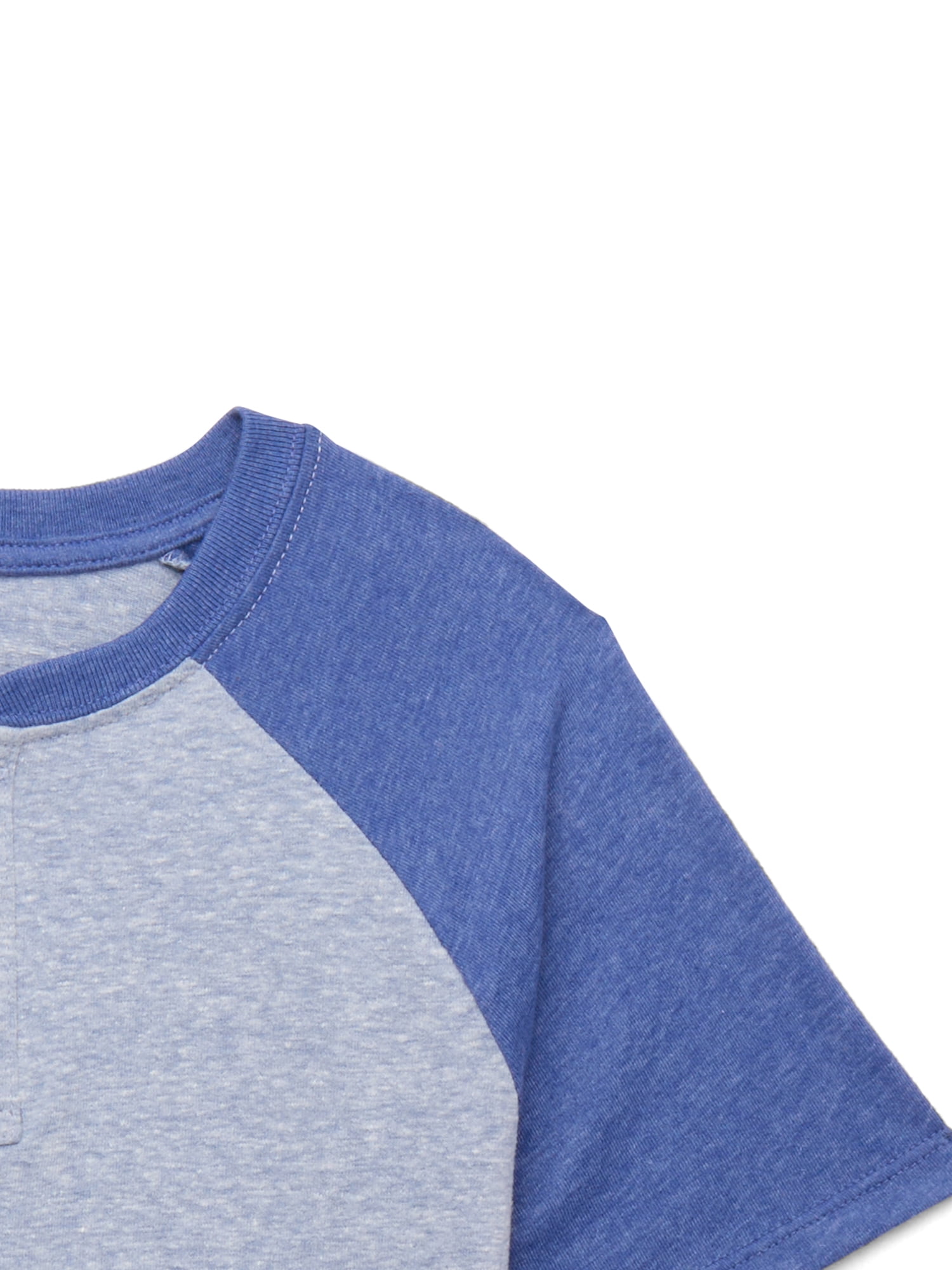 Wonder Nation Boys Henley Shirt with Short Sleeves, Sizes 4-18 & Husky