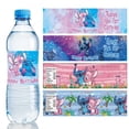 thumbnail image 5 of Decoraciones de cumpleaños de Disney Lilo & Stitch Pegatinas para botellas de fiesta de Stitch azul Suministros Pegatinas de ángel rosa Fiesta feliz Baby Shower, 5 of 5