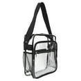 thumbnail image 3 of Bolso de hombro transparente, moderno, ligero, de gran capacidad, de PVC, para viajes, conciertos, eventos deportivos, color negro., 3 of 14