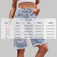 thumbnail image 3 of WPPGONE Denim Bermuda Shorts for Women Knee Length Distressed Holed Straight Leg Frayed Vintage Bottoms Fashion Casual Summer Versatile Jean Shorts with Pockets, 3 of 6