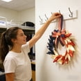 thumbnail image 5 of Decorr Patriotic Wreath for Front Door, 19.6" Red White Blue Lighted Wreath with American Flag Bow & Wheat Stems, 4th of July Independence Day Memorial Day Decor for Front Door Porch Farmhouse, 5 of 8