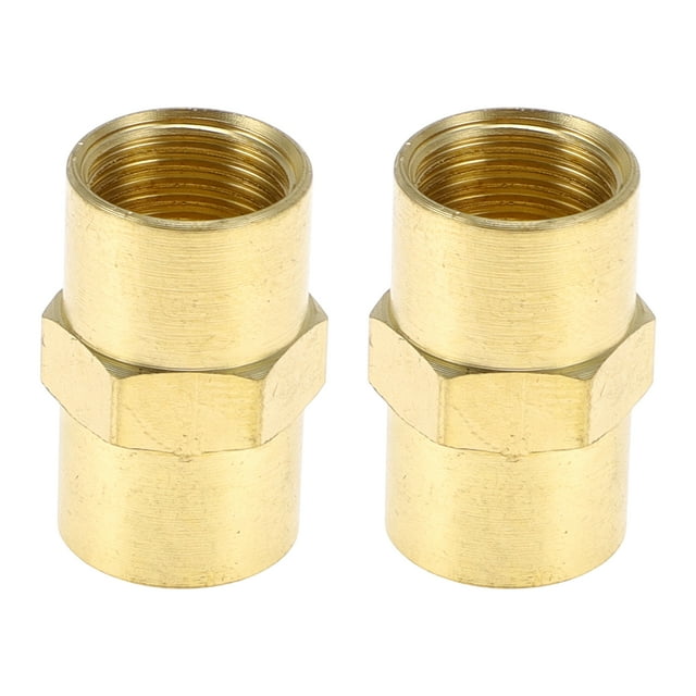 Accesorios de tubería de latón Unique Bargains 1/8"NPT adaptador de fundición hembra roscado recto 2 Pcs