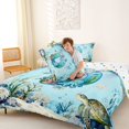 thumbnail image 4 of Erosebridal Watercolor Ocean Coral Queen Comforter Set For Boys,Cute Axolotl Letter D Monogrammed Kids Bedding Comforter Set,Reversible 3 Pieces, 4 of 7
