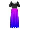 thumbnail image 4 of SMihono Robe Maxi Bohème d'Été pour Femmes Grande Taille Mode Décontractée Manches Courtes Épaules Dénudées Imprimé Col Rond Robe de Plage, 4 of 4