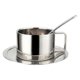 thumbnail image 1 of 3pcs With Saucer Spoon Stainless Steel Drinks Cafe Double Walled Coffee Cup Set-XinHan, 1 of 4