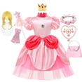 thumbnail image 2 of Vestido de princesa melocotón para niña, disfraz de Halloween, disfraz de Navidad para niños, ropa para niños, trajes de fiesta de cumpleaños y carnaval4T(120) Gao Jinjia LED, 2 of 2