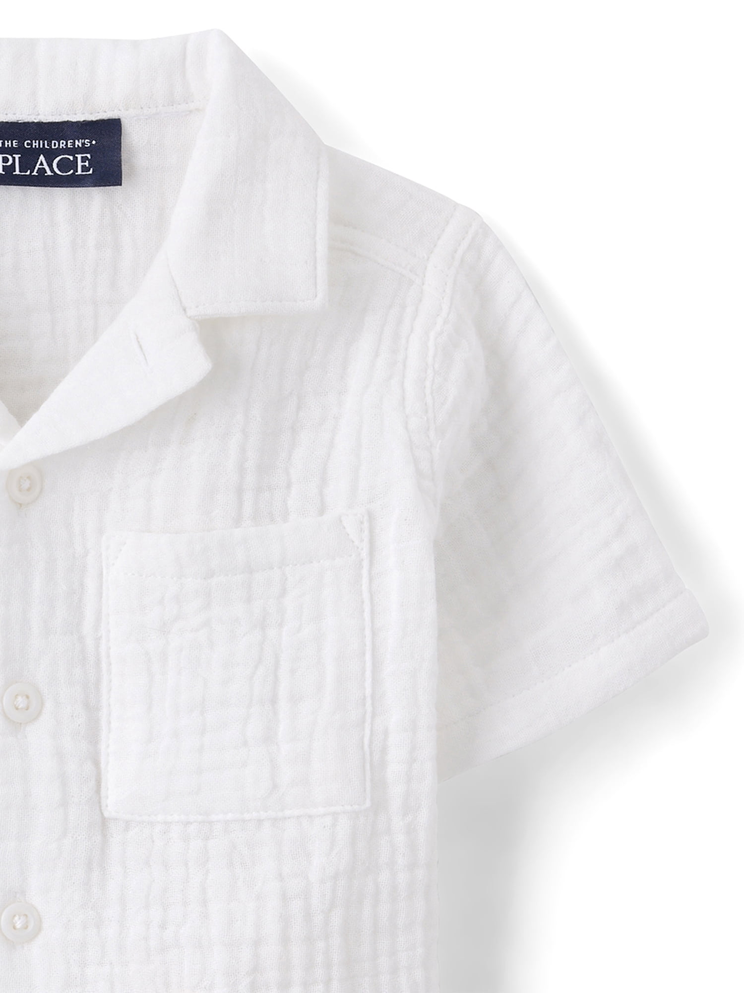 The Children's Place Baby & Toddler Boys Short Sleeve Gauze Button Up Shirt, Sizes 6M-5T