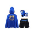 thumbnail image 2 of YiZYiF Tenues de Boxe pour Enfants Filles Garçons Imprimé Lettre Dos à Capuche Robe Shorts Entraînement Boxe Bleu Or 12, 2 of 7