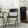 thumbnail image 5 of Twister.CK 4 Pack Folding Chairs, Metal Foldable Chair, for Indoor Outdoor Dining Room, Camping, Wedding, Commercial Banquet, Black, 5 of 7