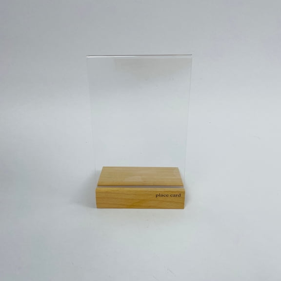 place card 4x6 inch acrylic menu card holder with wooden base