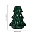 thumbnail image 3 of Gallickan Christmas Tree Candlestick, Glass Candle Holder for 3 Inch Pillar Candle, Holiday Table Ornament, Red Green White Decor for Home and Gift, Army Green, 3 of 6