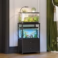 thumbnail image 4 of 10 Gallon Aquarium Stand with 2 Drawers, 2-Tier Fish Tank Stand with Storage Shelf, Heavy Duty Metal Frame Reptile Turtle Tank Stand, 20.5" L x 11.8" W x 31.5" H, Black, 4 of 7
