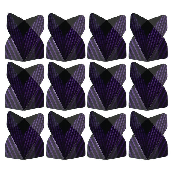 Uxcell Dart Flights, 12 Pack PET Standard Darts Accessories Spotted Style, Black, Purple