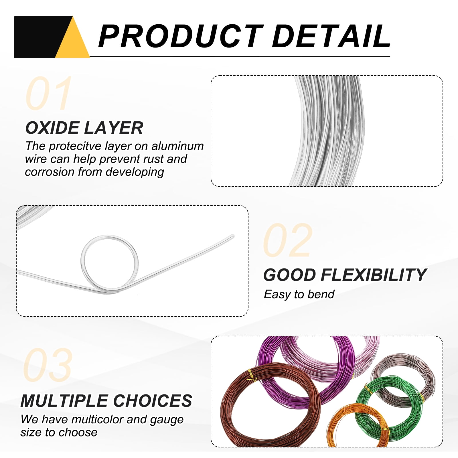 Uxcell 10 Gauge 2.5mm Aluminum Wire, 100 Feet Bendable Metal Craft Armature Wire, Silver Tone