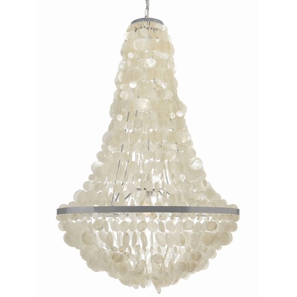 KOUBOO 1050018 Capiz Manor Chandelier, Natural