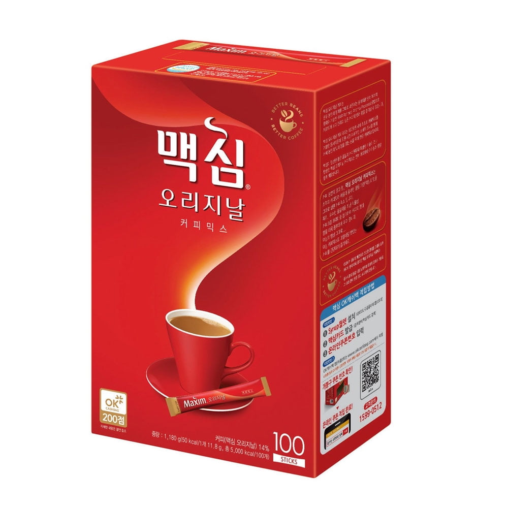 K-Foods Korean Dongsuh Maxim Original Korean Coffee Instant Coffee Mix ...