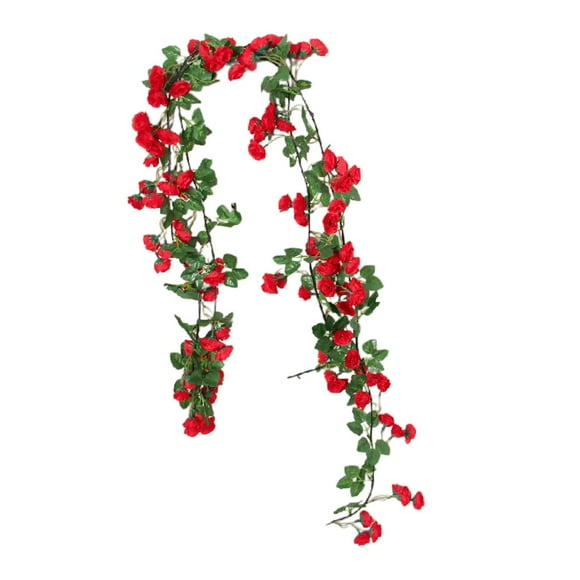 DOLITY Artificial Flower Vines 180cm Silk Rose Vine for Table Fireplace Arrangement Red
