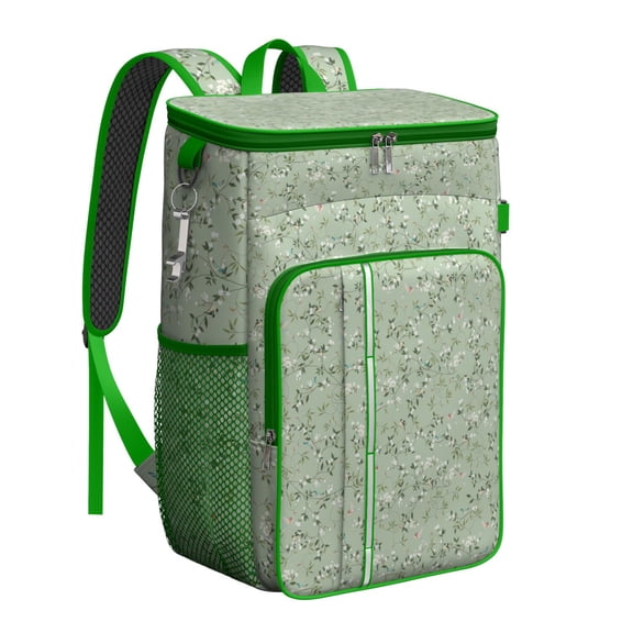 Watercolor Artistic Floral Design Insulated Cooler Backpack, Leakproof Waterproof Lunch Backpack for Aesthetic Garden Picnics